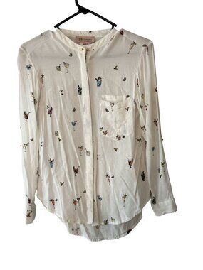 Philosophy Republic Clothing White Long Sleeve Shirt With Colorful Cocktail Prin